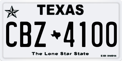 TX license plate CBZ4100