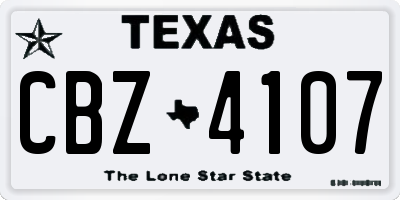 TX license plate CBZ4107