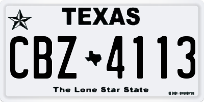 TX license plate CBZ4113