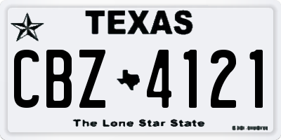 TX license plate CBZ4121