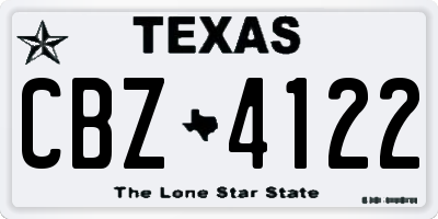 TX license plate CBZ4122