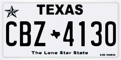 TX license plate CBZ4130