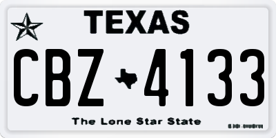 TX license plate CBZ4133