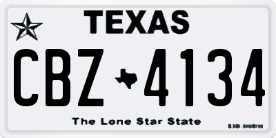 TX license plate CBZ4134