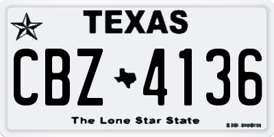 TX license plate CBZ4136