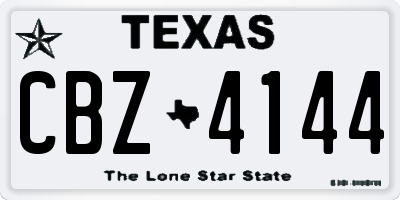 TX license plate CBZ4144