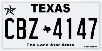 TX license plate CBZ4147