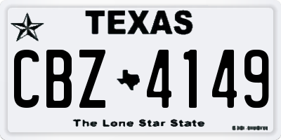 TX license plate CBZ4149
