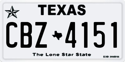 TX license plate CBZ4151