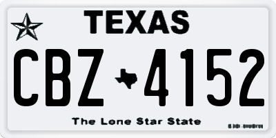 TX license plate CBZ4152
