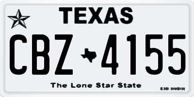 TX license plate CBZ4155