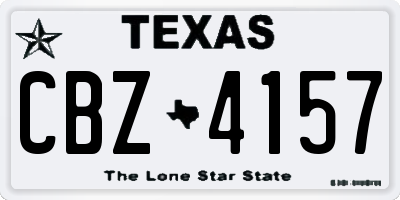 TX license plate CBZ4157