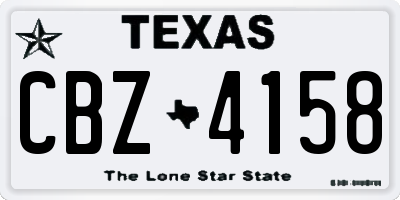 TX license plate CBZ4158