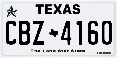 TX license plate CBZ4160