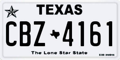 TX license plate CBZ4161
