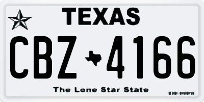 TX license plate CBZ4166