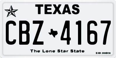 TX license plate CBZ4167