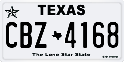 TX license plate CBZ4168