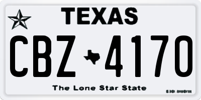 TX license plate CBZ4170