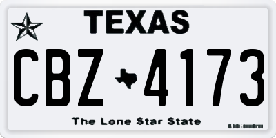 TX license plate CBZ4173