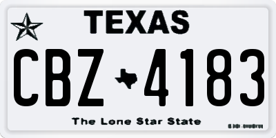 TX license plate CBZ4183