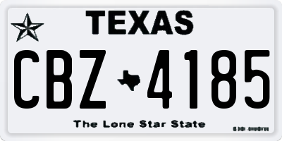 TX license plate CBZ4185