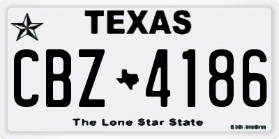 TX license plate CBZ4186