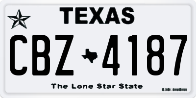 TX license plate CBZ4187