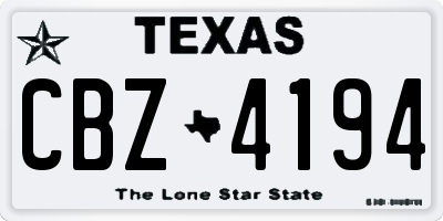 TX license plate CBZ4194