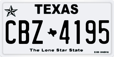 TX license plate CBZ4195