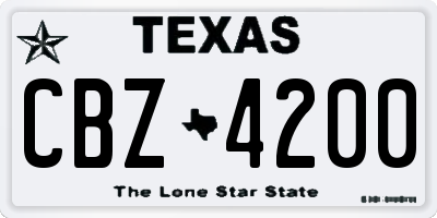 TX license plate CBZ4200
