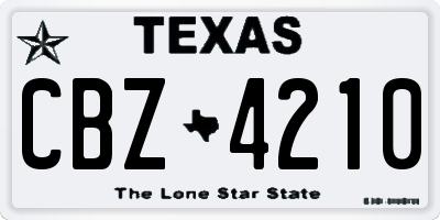 TX license plate CBZ4210
