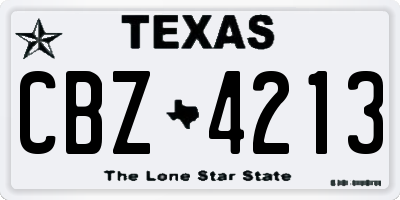 TX license plate CBZ4213