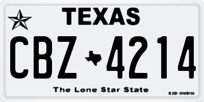 TX license plate CBZ4214