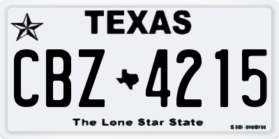 TX license plate CBZ4215