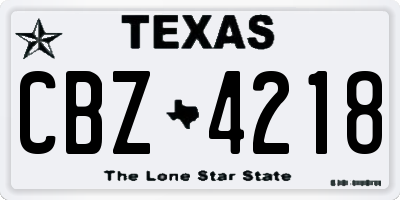 TX license plate CBZ4218