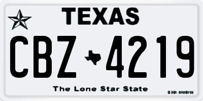 TX license plate CBZ4219