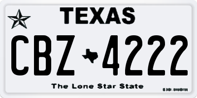 TX license plate CBZ4222