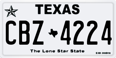 TX license plate CBZ4224