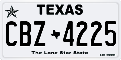 TX license plate CBZ4225