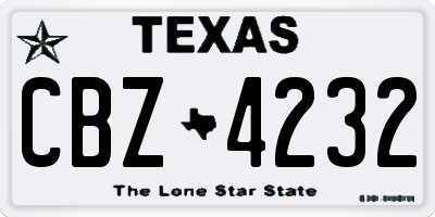 TX license plate CBZ4232