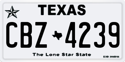 TX license plate CBZ4239