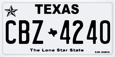TX license plate CBZ4240