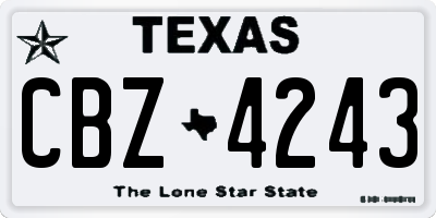 TX license plate CBZ4243