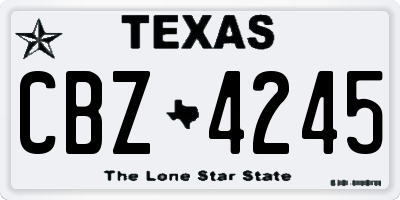 TX license plate CBZ4245