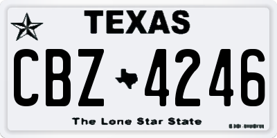 TX license plate CBZ4246