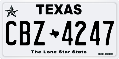 TX license plate CBZ4247