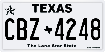 TX license plate CBZ4248