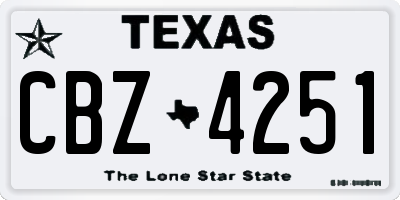 TX license plate CBZ4251