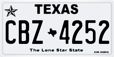 TX license plate CBZ4252